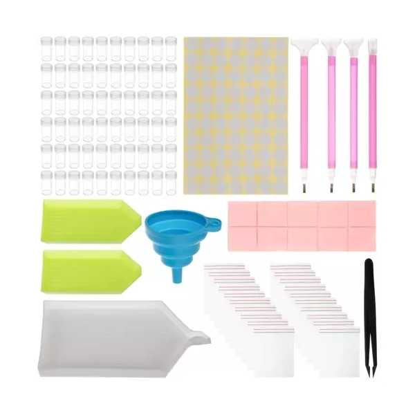 Set complet de accesorii cu geanta inclusa pentru Diamond Painting Malatec MY18060