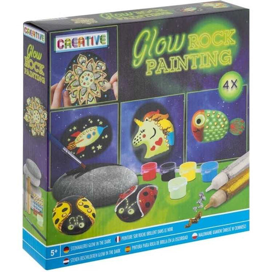 Set pictura pe pietre cu vopsea fosforescenta  Glow in the dark Grafix GR200054