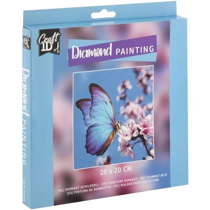 Set creativ cu diamante rotunde Fluture Diamond Painting 20x20 cm Grafix GRCR2097-23GE1