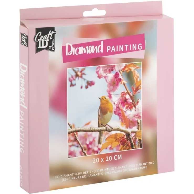 Set creativ cu diamante rotunde Pasare Diamond Painting 20x20 cm Grafix GRCR2097-23GE2