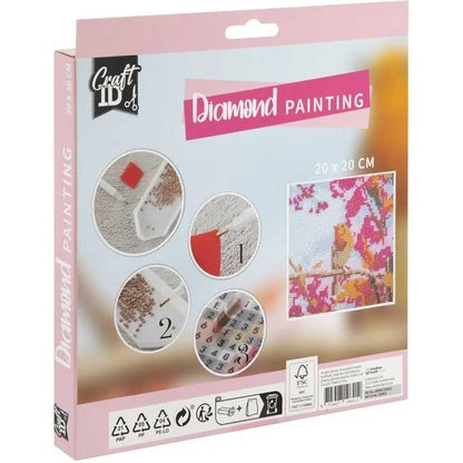 Set creativ cu diamante rotunde Pasare Diamond Painting 20x20 cm Grafix GRCR2097-23GE2