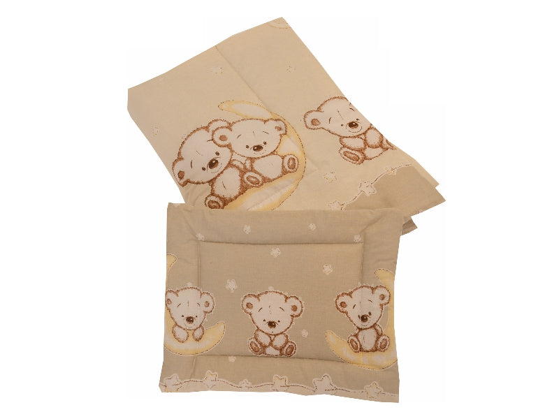 Lenjerie MyKids Bear On Moon Beige M2 4+1 piese 120x60