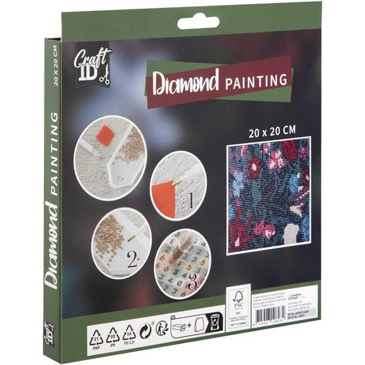 Set creativ cu diamante rotunde Flori Diamond Painting 20x20 cm Grafix GRCR2097-23GE4