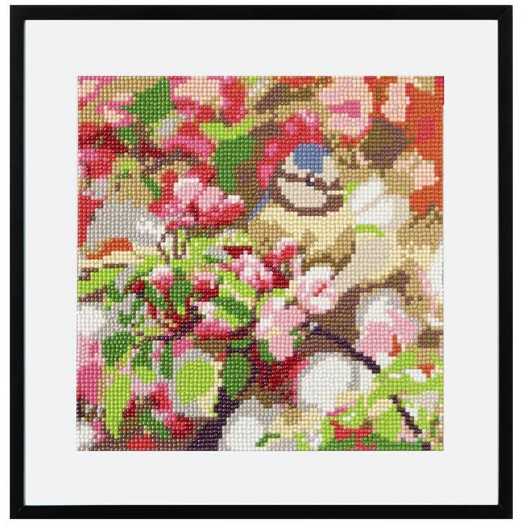 Set creativ cu diamante rotunde Pasare Diamond Painting 30x30 cm Grafix GRCR2098-23GE1