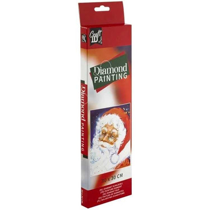 Set creativ cu diamante rotunde Mos Craciun Diamond Painting 30x30 cm Grafix GRCR8009-GE
