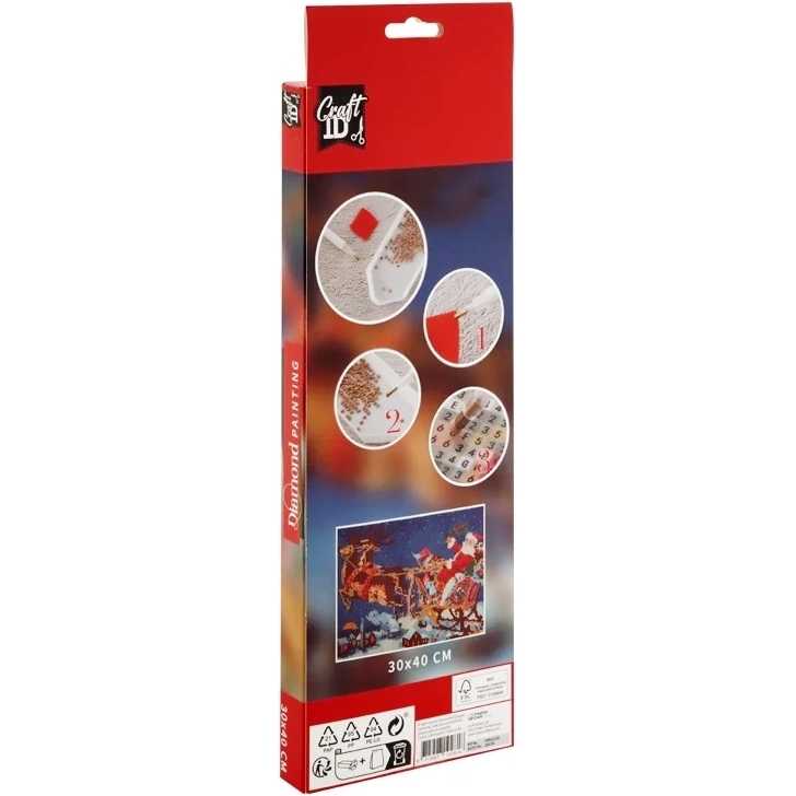 Set creativ cu diamante rotunde Diamond Painting 30x40 cm Sanie Craciun Grafix GRCR8012-GE