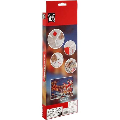 Set creativ cu diamante rotunde Diamond Painting 30x40 cm Sanie Craciun Grafix GRCR8012-GE