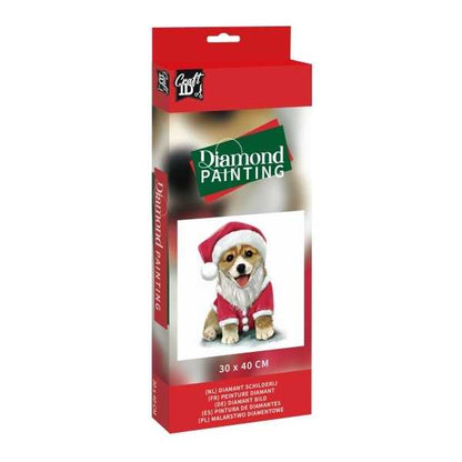 Set creativ cu diamante rotunde Diamond Painting 30x40 cm Catel Craciun Grafix GRCR8014-GE