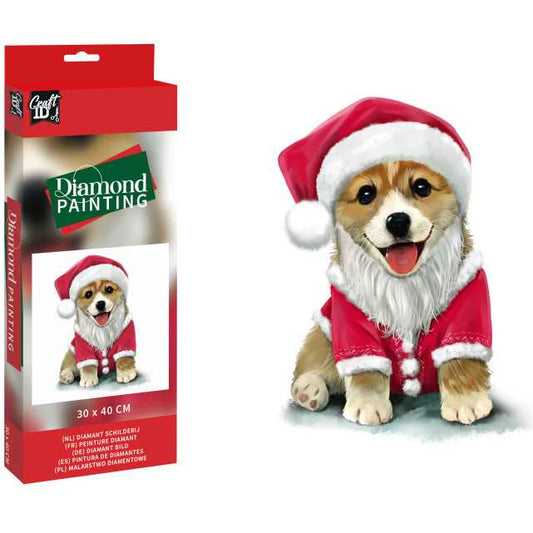 Set creativ cu diamante rotunde Diamond Painting 30x40 cm Catel Craciun Grafix GRCR8014-GE