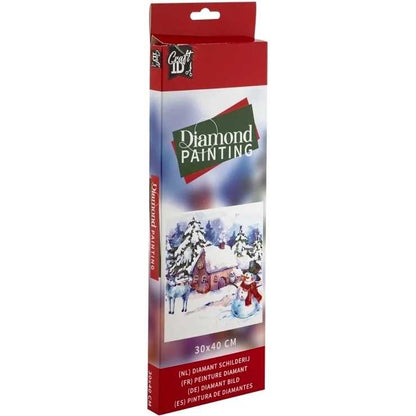 Set creativ cu diamante rotunde Diamond Painting 30x40 cm Iarna Craciun Grafix GRCR8013-GE