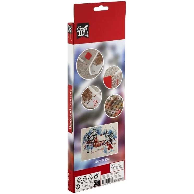 Set creativ cu diamante rotunde Diamond Painting 30x40 cm Iarna Craciun Grafix GRCR8013-GE