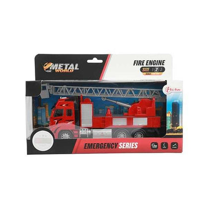 Camion de pompieri metalic la scara 1:38, 25 cm Toi-Toys TT24588A