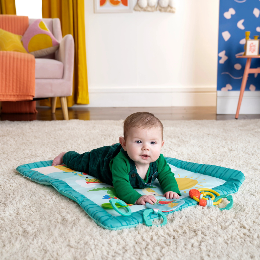 Bright Starts - Salteluta de joaca cu bara de jucarii Tiki Toy Bar