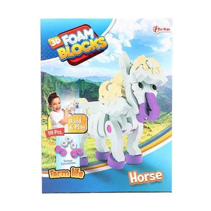 Puzzle 3D Spuma Cal 59 piese Toi-Toys TT43541A