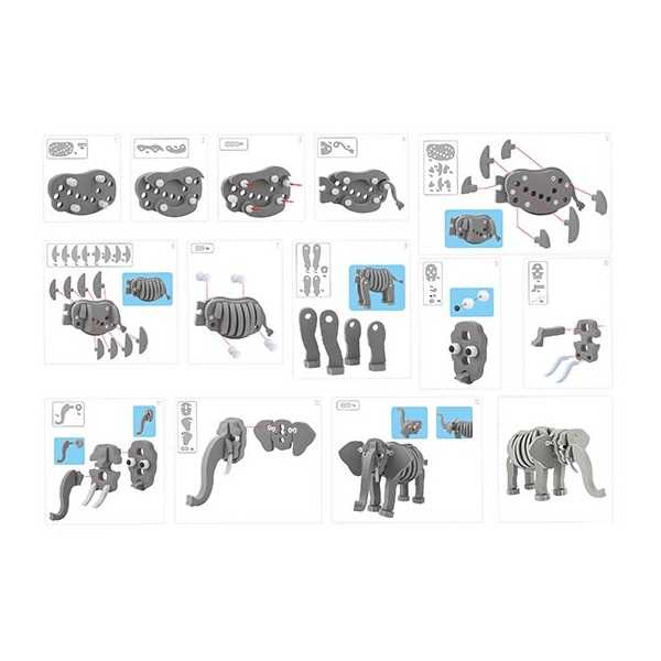 Puzzle 3D Spuma Elefant 75 piese Toi-Toys TT43545A