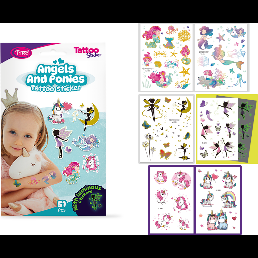 Set 51 tatuaje temporare tip autocolante Zane si Ponei Tytoo KOPXX1800017