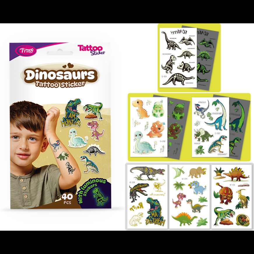 Set 40 tatuaje temporare tip autocolante Dinozauri Tytoo KOPXX1800012