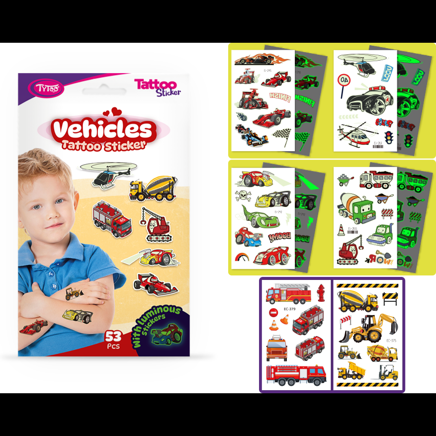 Set 53 tatuaje temporare tip autocolante Masini Tytoo KOPXX1800014