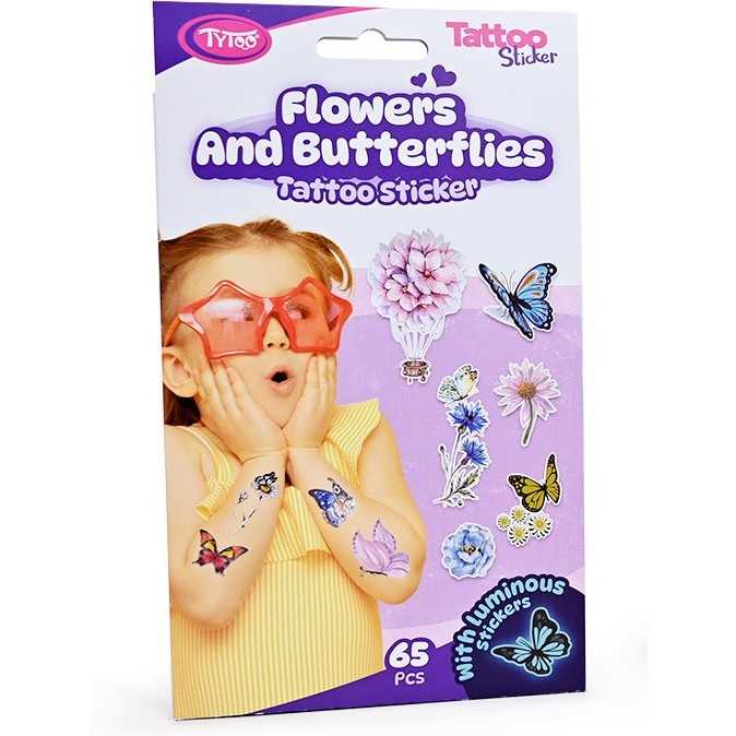 Set 65 tatuaje temporare tip autocolante Flori si Fluturi Tytoo KOPXX1800016