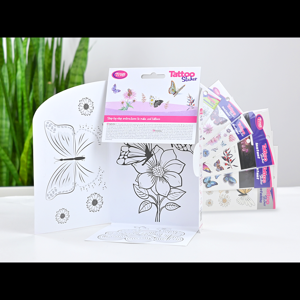 Set 65 tatuaje temporare tip autocolante Flori si Fluturi Tytoo KOPXX1800016