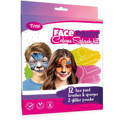 Set vopsea pentru fata Colour Splash 12 culori, 2 pulbere cu sclipici Tytoo KQPXX1800327