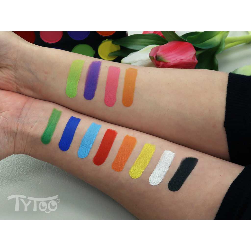 Set vopsea pentru fata Colour Splash 12 culori, 2 pulbere cu sclipici Tytoo KQPXX1800327