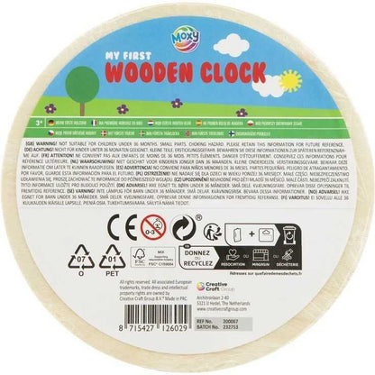 Primul meu ceas din lemn, diametru 14 cm Moxy GR200067