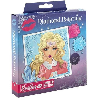 Set Creativ Diamond Painting Besties cu Diamante Rotunde si Rama Inclusa - 15x15 cm Grafix GR141003