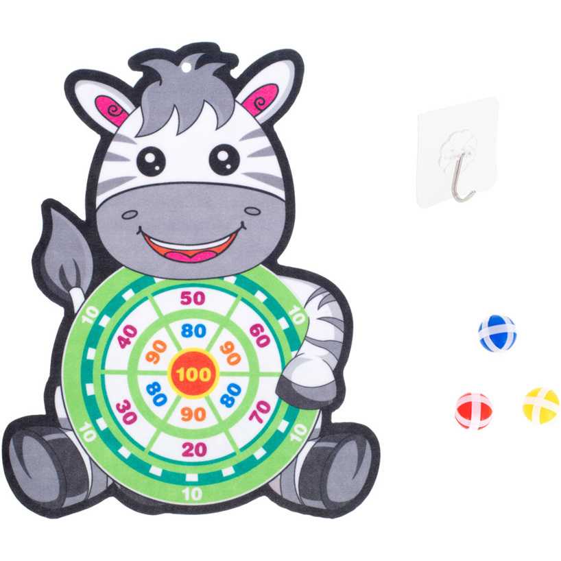 Joc Darts cu Scai Zebra - 3 Mingi Incluse Ikonka IK18315