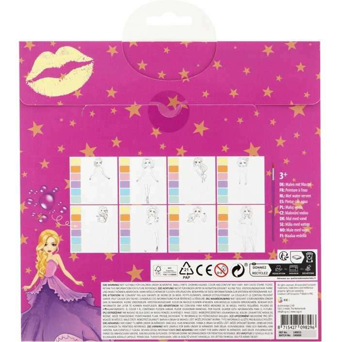 Set de pictat cu apa Besties - Bloc de colorat cu acuarele si planse creative Grafix GR140015