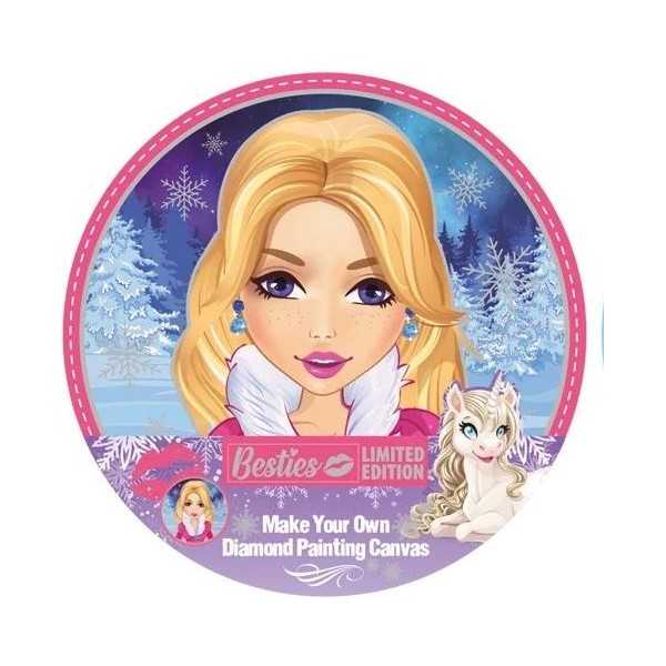 Pictura cu Diamante pe Canvas Rotund Besties - 30 cm Grafix GR141012