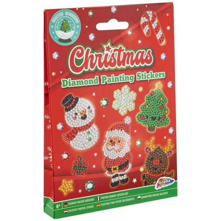 Set Stickere Pictura cu Diamante Craciun - 12 Piese Grafix GR800021