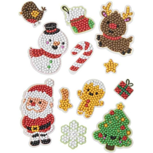 Set Stickere Pictura cu Diamante Craciun - 12 Piese Grafix GR800021