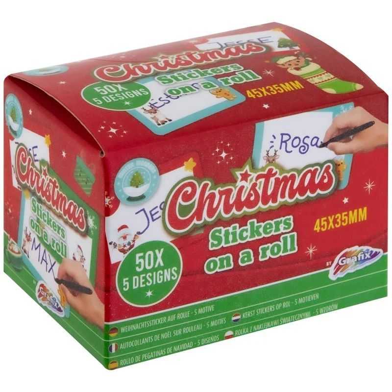 Rola cu 50 Etichete Autoadezive de Craciun - 5 Modele Grafix GR800027