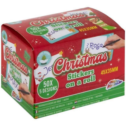 Rola cu 50 Etichete Autoadezive de Craciun - 5 Modele Grafix GR800027