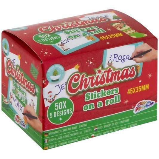 Rola cu 50 Etichete Autoadezive de Craciun - 5 Modele Grafix GR800027
