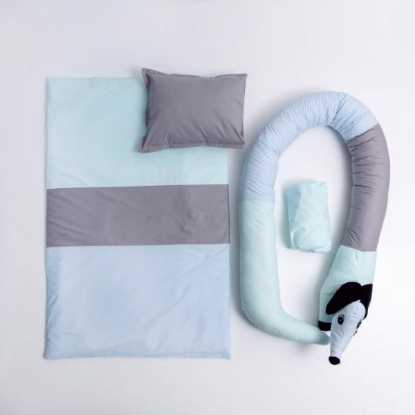 Lenjerie MyKids 6 Piese VP 330 DOG Blue 120x60 cm