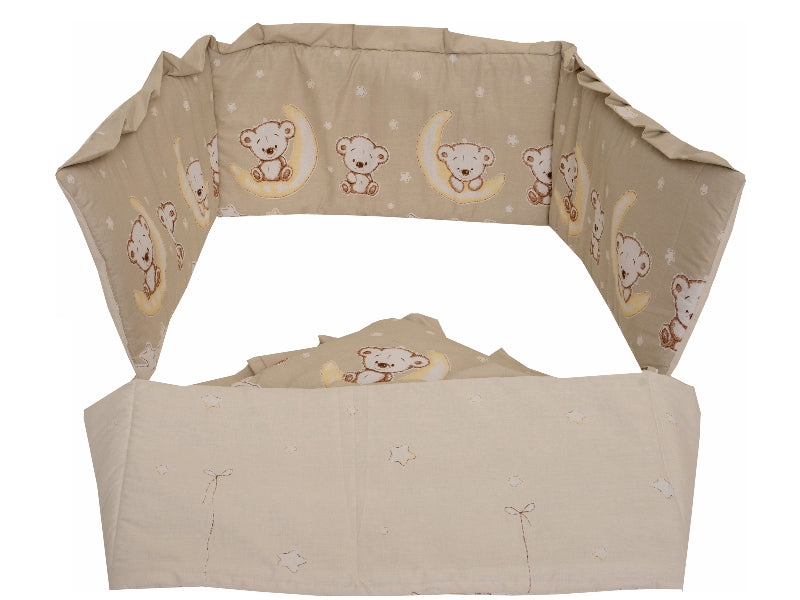 Lenjerie MyKids Bear On Moon Beige M2 4+1 piese 120x60