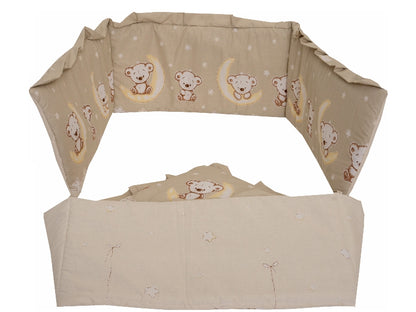 Lenjerie MyKids Bear On Moon Beige M2 4+1 piese 120x60
