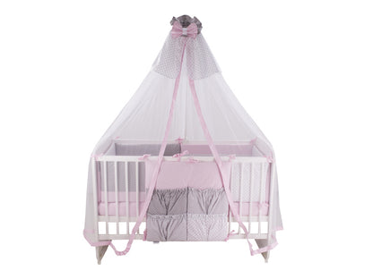 Lenjerie MyKids Dots Pink-Grey 11 Piese 120x60 cm