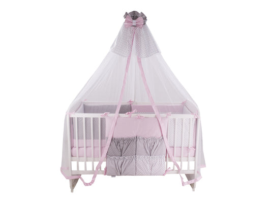 Lenjerie MyKids Dots Pink-Grey 11 Piese 120x60 cm