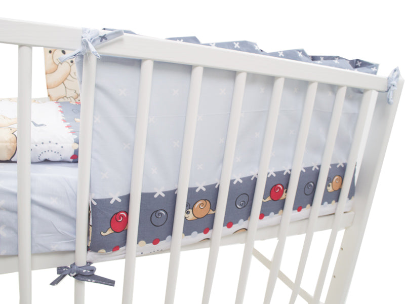 Lenjerie MyKids Teddy Friends Gri 4 Piese M1 120x60
