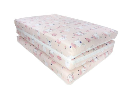 Saltea Pliabila Spuma Poliuretanica 120x60x5 cm - Dancing Bunny Roz