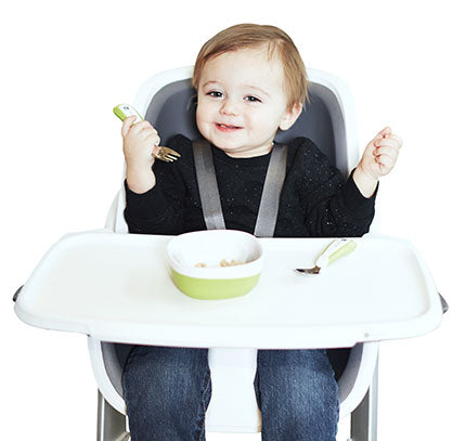 Scaun de masa 4moms Black-Grey+Set Farfurii si tacamuri