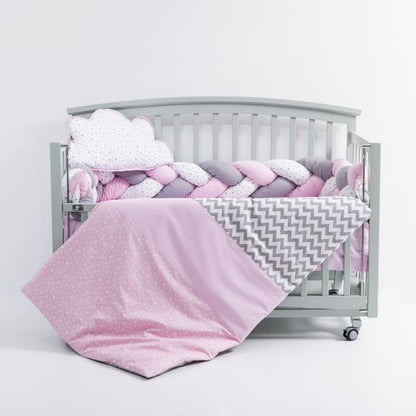 Lenjerie MyKids 6 piese Gray-Pink fara baldachin 120x60 cm