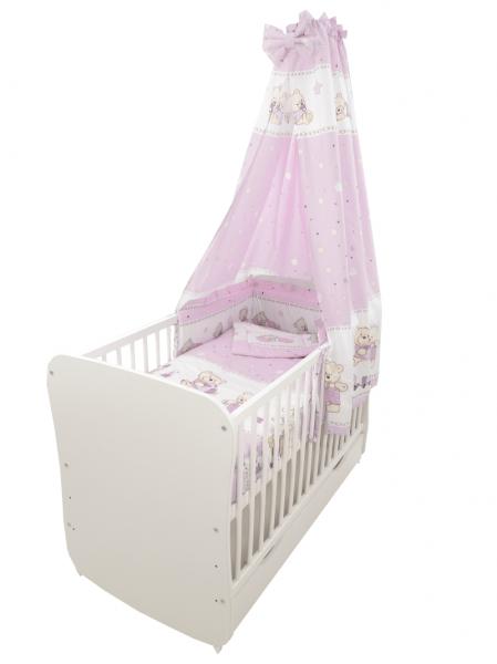 Lenjerie MyKids Teddy Toys Roz M2 5 piese 120x60 cm