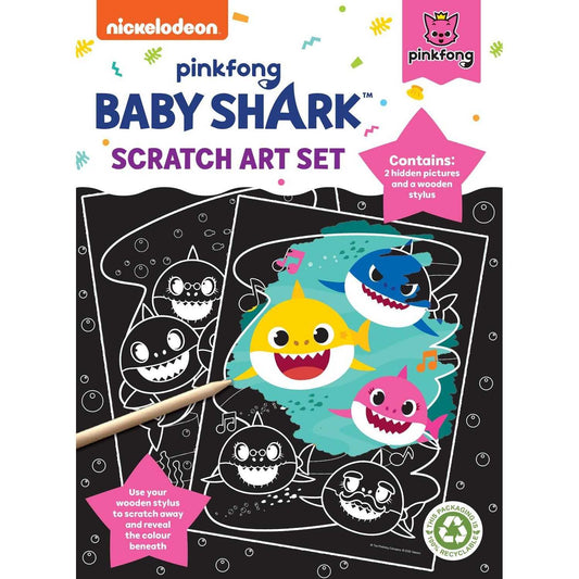 Set Fise Razuibile Baby Shark Scratch Art Set Alligator AB3140BSSA2