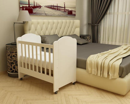 Patut MyKids MOKSI cu lat. demontabila Alb-Alb D101