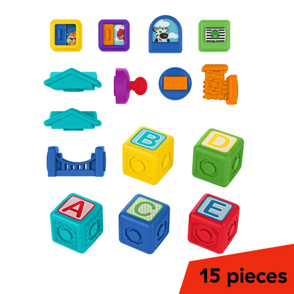 Baby Einstein - Blocuri magnetice de activitati, "Bridge & Learn" din 15 piese