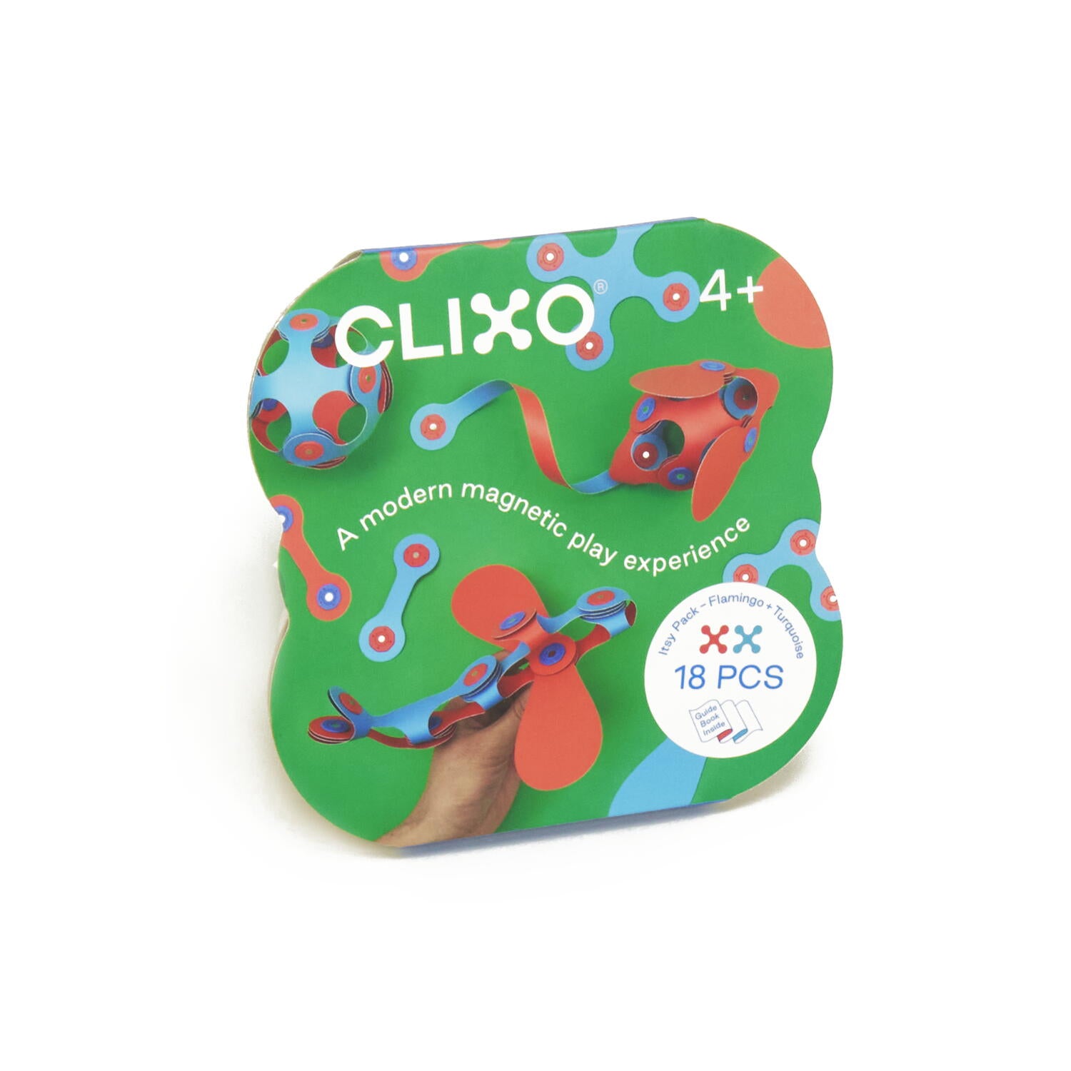 Clixo® joc magnetic de construit - Itsy Flamingo & Turcoaz (18 piese)